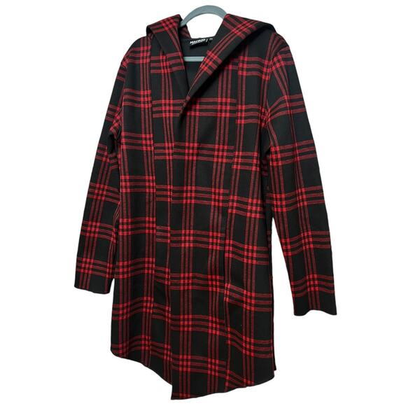 Maceoo Plaid Hooded Jacket Signature Sport Cardigan Sz S Long Sleeve Zip Closure - Picture 3 of 13